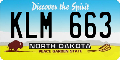 ND license plate KLM663