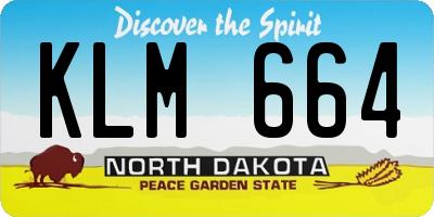 ND license plate KLM664