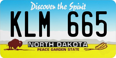 ND license plate KLM665