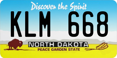ND license plate KLM668
