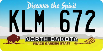 ND license plate KLM672