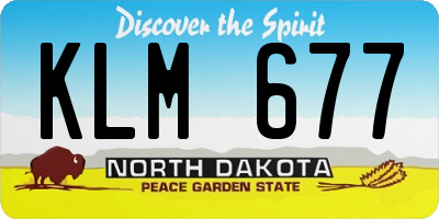 ND license plate KLM677