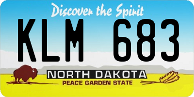 ND license plate KLM683
