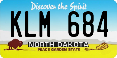 ND license plate KLM684