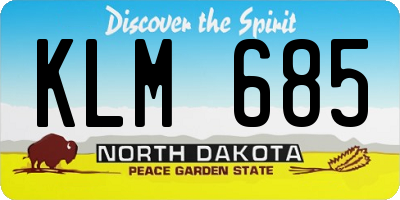 ND license plate KLM685