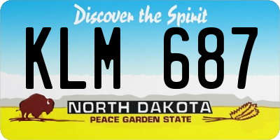 ND license plate KLM687