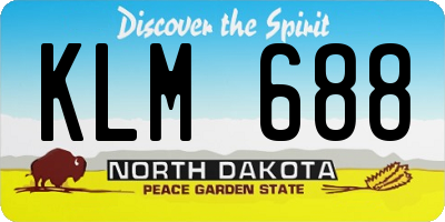 ND license plate KLM688