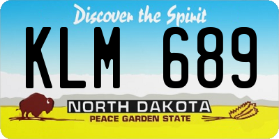 ND license plate KLM689