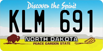 ND license plate KLM691