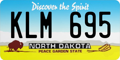 ND license plate KLM695