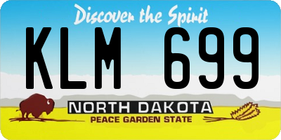 ND license plate KLM699