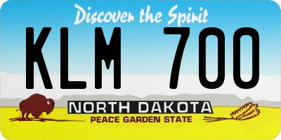 ND license plate KLM700