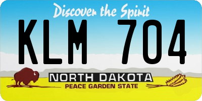 ND license plate KLM704