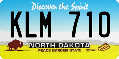 ND license plate KLM710