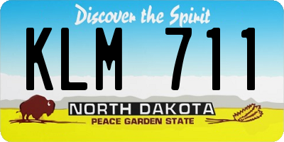 ND license plate KLM711