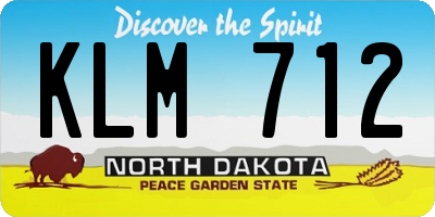 ND license plate KLM712