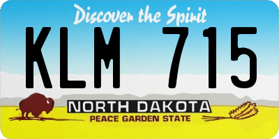 ND license plate KLM715