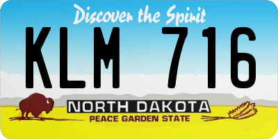 ND license plate KLM716