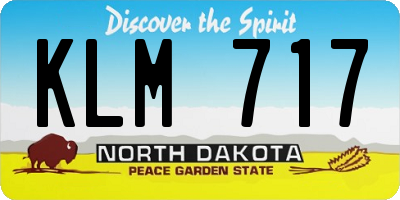 ND license plate KLM717