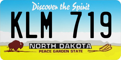ND license plate KLM719