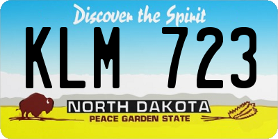 ND license plate KLM723