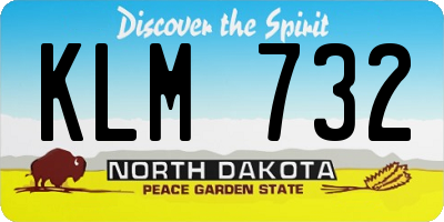 ND license plate KLM732