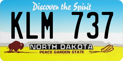 ND license plate KLM737