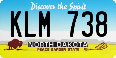 ND license plate KLM738