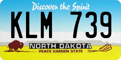 ND license plate KLM739