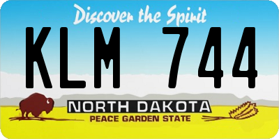 ND license plate KLM744