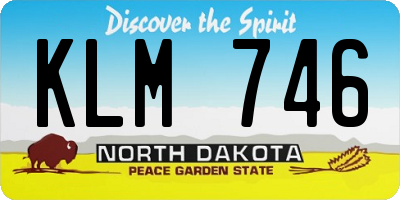 ND license plate KLM746