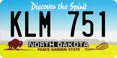 ND license plate KLM751