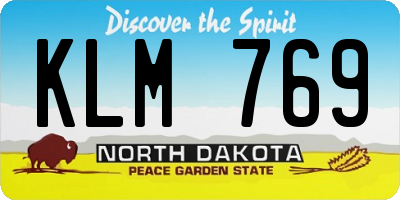 ND license plate KLM769