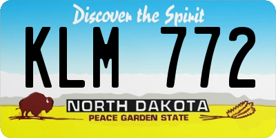 ND license plate KLM772