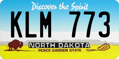 ND license plate KLM773