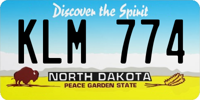ND license plate KLM774