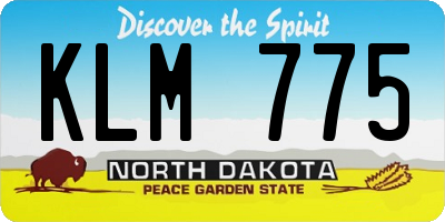 ND license plate KLM775
