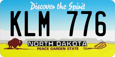 ND license plate KLM776