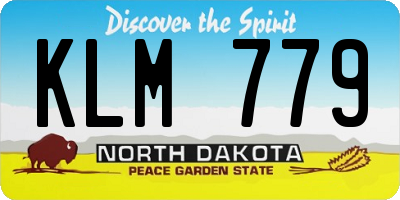 ND license plate KLM779