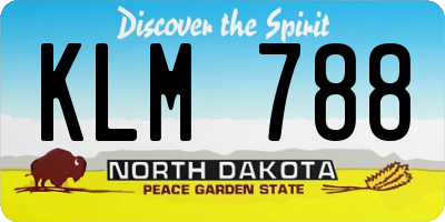 ND license plate KLM788