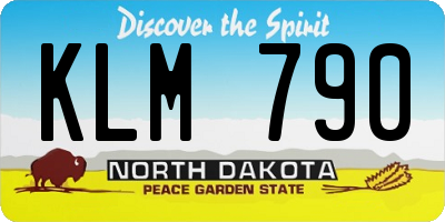 ND license plate KLM790