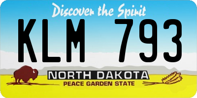 ND license plate KLM793