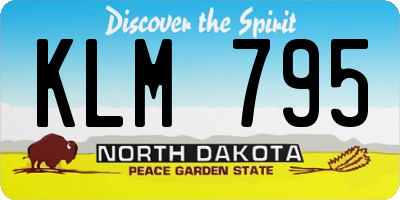 ND license plate KLM795