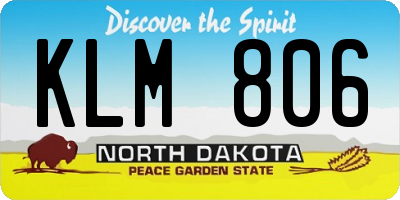 ND license plate KLM806
