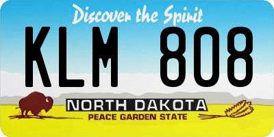 ND license plate KLM808