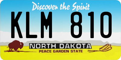 ND license plate KLM810