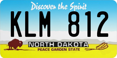 ND license plate KLM812