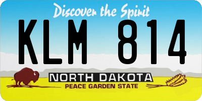 ND license plate KLM814