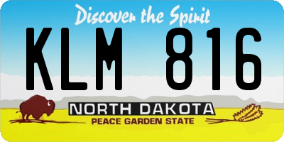 ND license plate KLM816