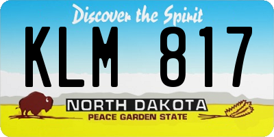 ND license plate KLM817